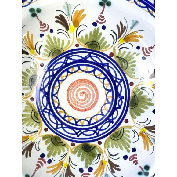 Vibrant Beautiful Spanish Pottery Hand Painted Signed 8.25" Bowl/Wall Art - Picture 2 of 8
